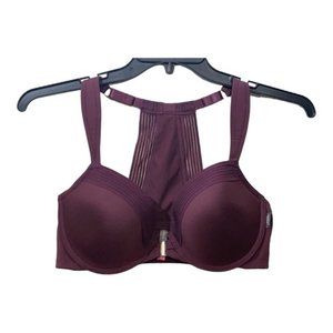 Vince Camuto Racerback Bra Wine Purple Front Close Size 40C